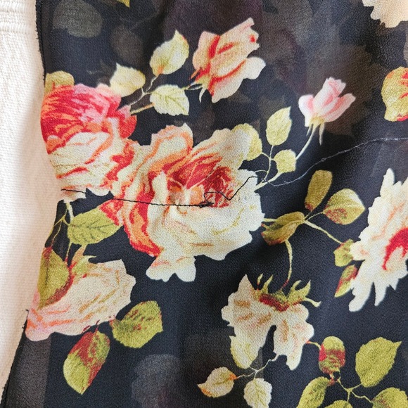 Floral Kimono Cardigan Wrap Black Rose Sheer Dark Romantic Garden Whimsigoth M - Picture 10 of 11